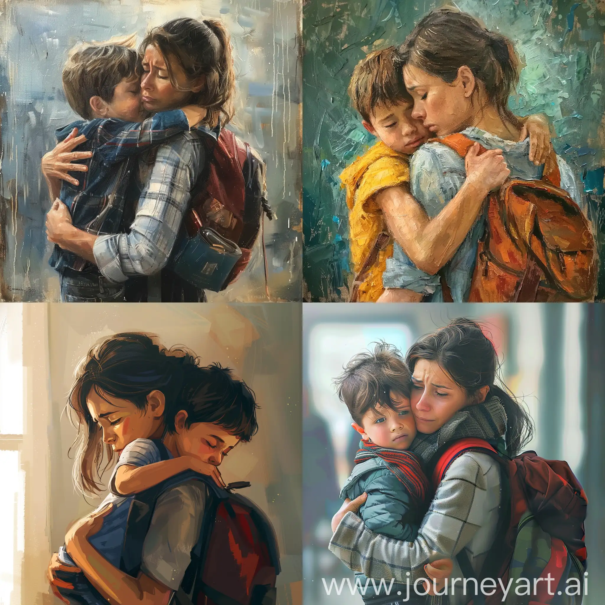 Be a good person, show kindness, Love and consideration, be grateful, rise to the occasion, overcome adversity through perseverance, never give up. Good things WILL come just dont give up!!! 🎨 Mother holding her emotionally distraught child after their first day of school by fate0fall