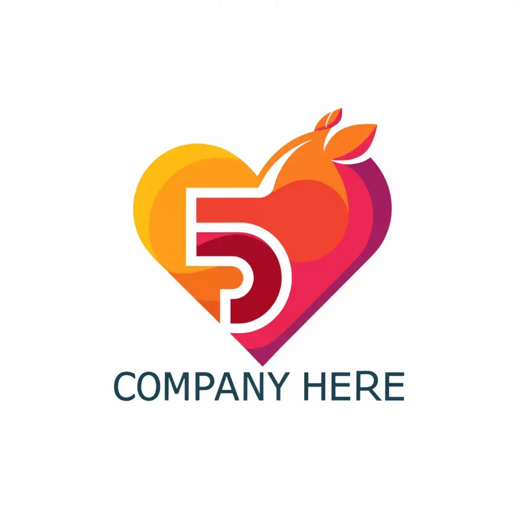 logo, Heart logo design, the top right corner gap is represented by a 3, flat graphics, with the text "heart", typography