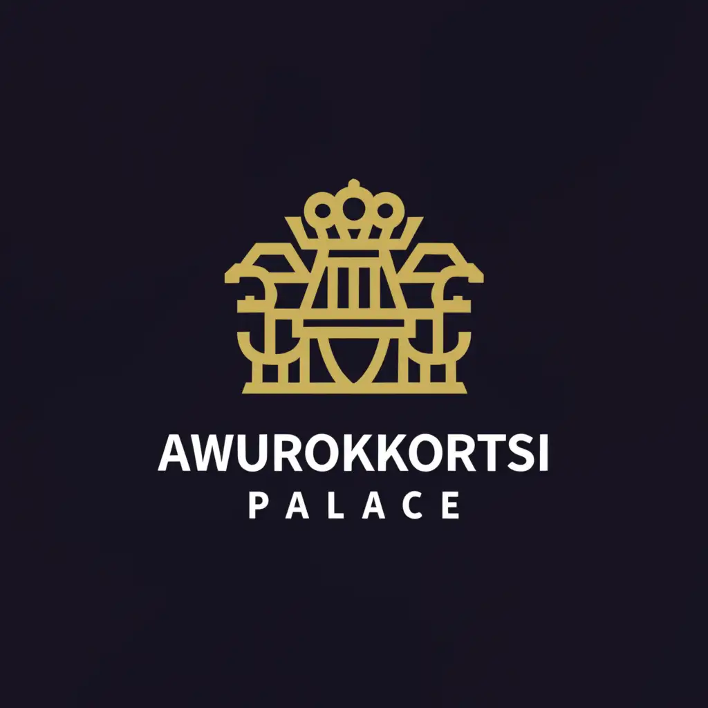 a logo design,with the text "Awurokorsi Palace", main symbol:Crown, Stool, eagle, rifle, sword,Moderate,be used in Events industry,clear background