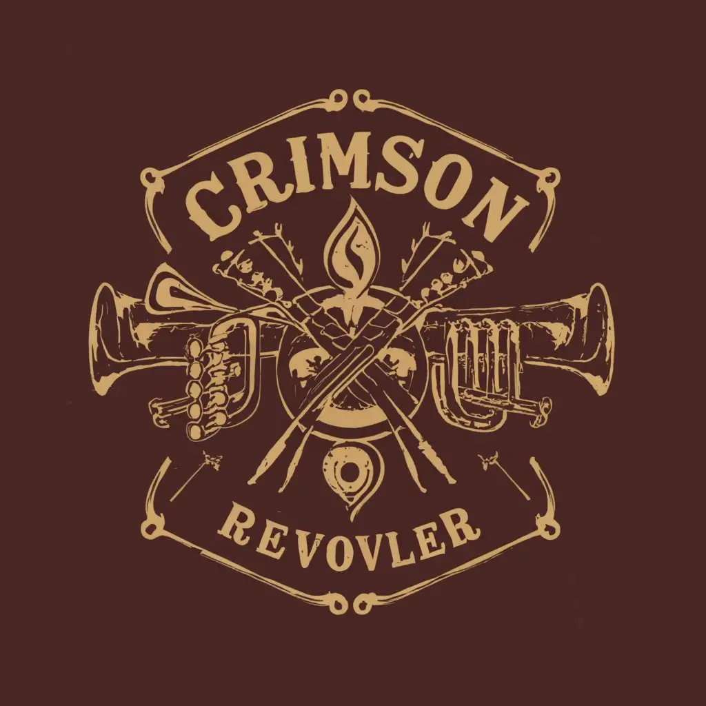 a logo design,with the text 'Crimson revolver' , main symbol:Instruments,Moderate,be used in Entertainment industry,clear background