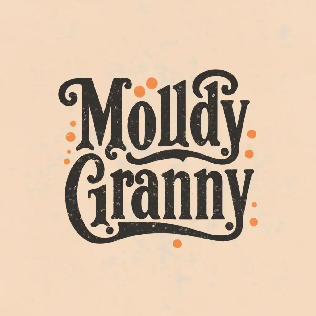 logo, paper, with the text "moldy granny", typography
