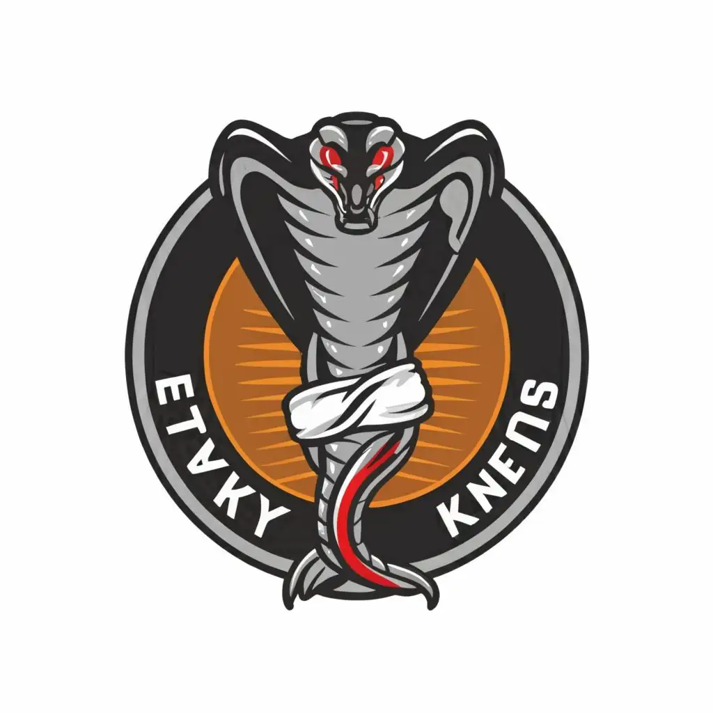 a logo design,with the text "Creaky Knees", main symbol:cobra with a bandage around the middle of it as if it was a human knee,Moderate,be used in Sports Fitness industry,clear background