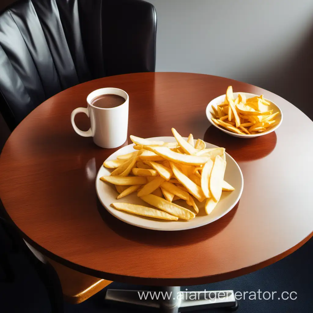 Cozy-Gathering-Round-Table-with-Mug-and-Chips