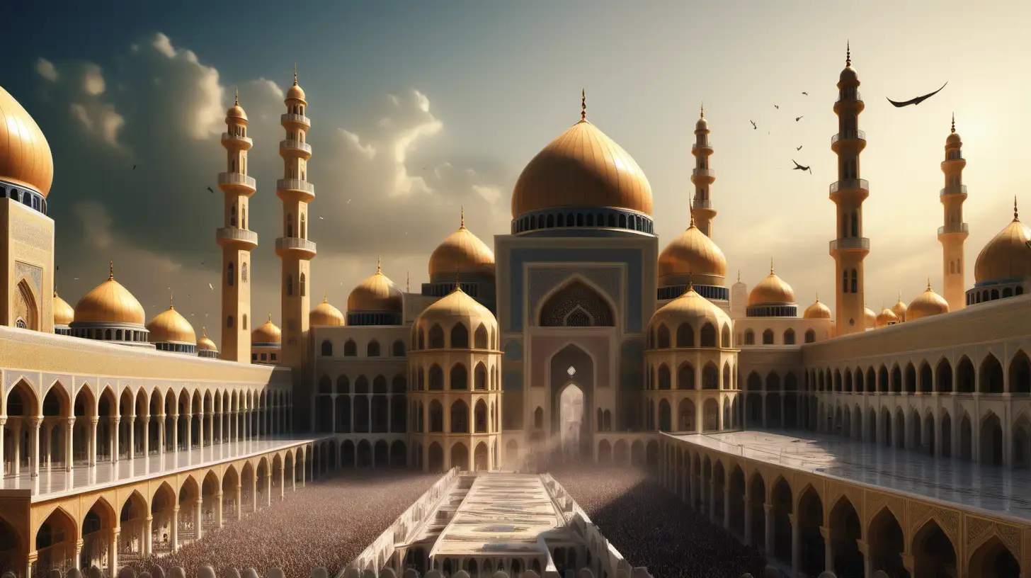 Vibrant Depiction of Islamic Golden Age Architecture