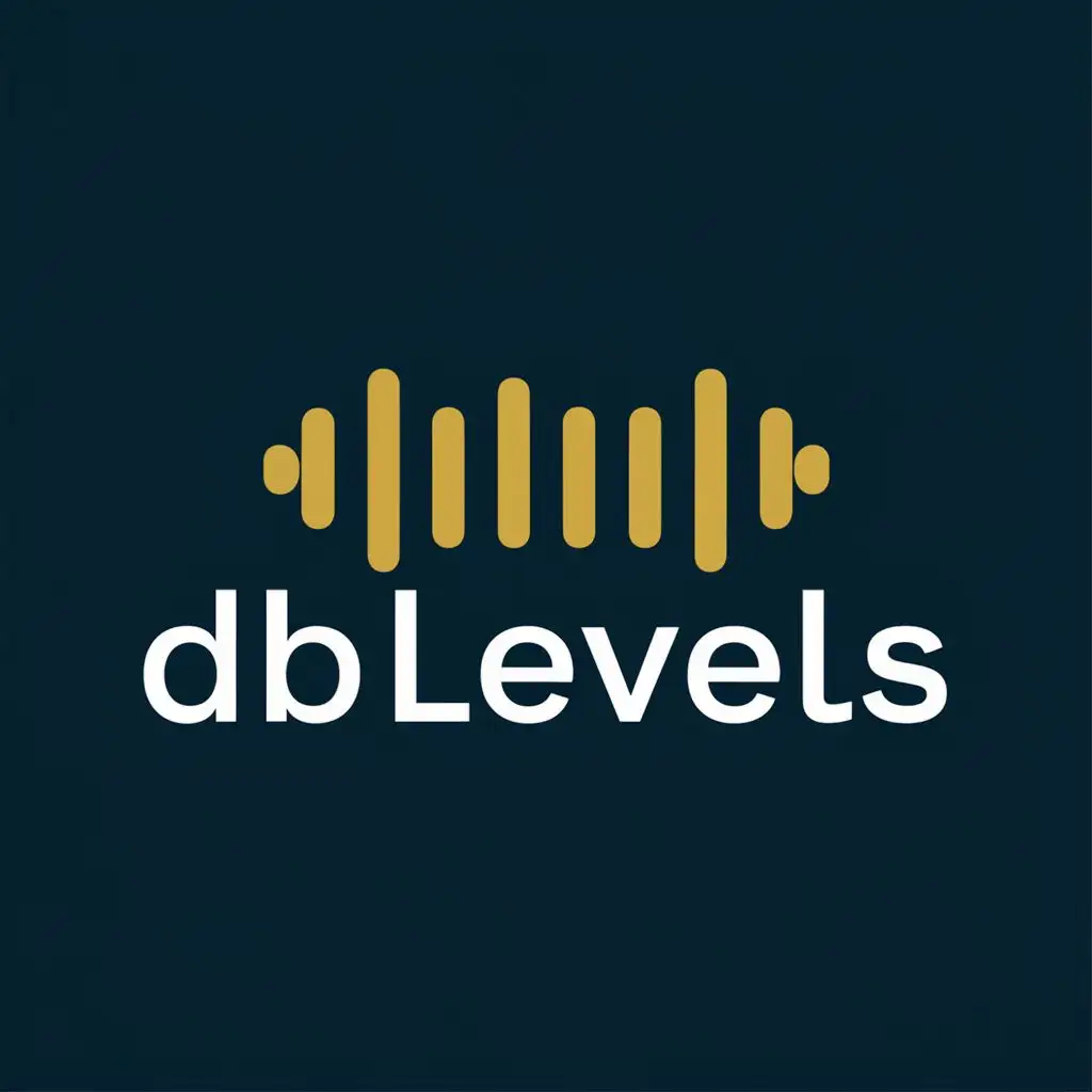 logo, Audio Meter, with the text "DBLevels", typography