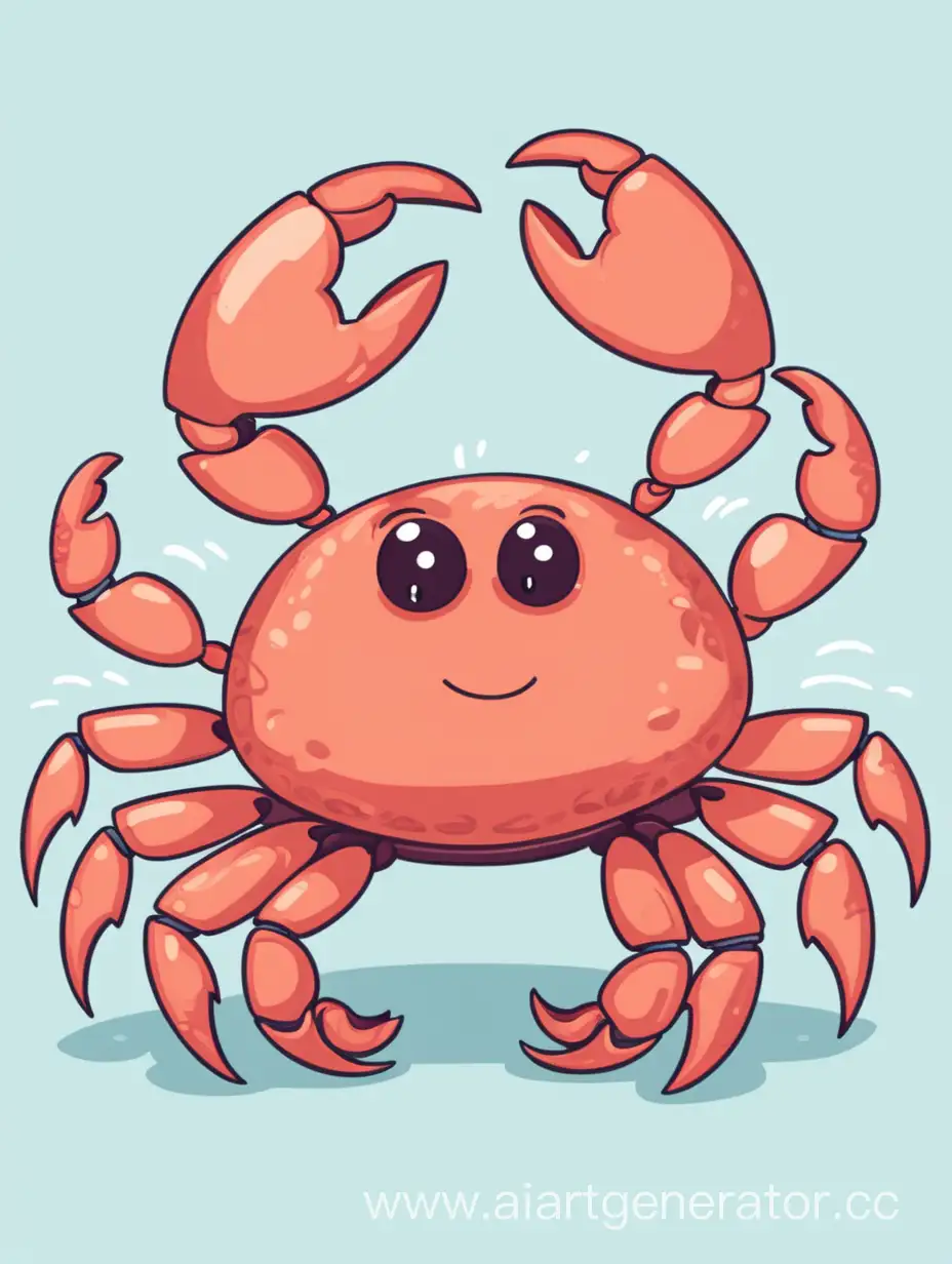 Adorable-Cartoon-Crab-Drawing-in-Vibrant-Colors