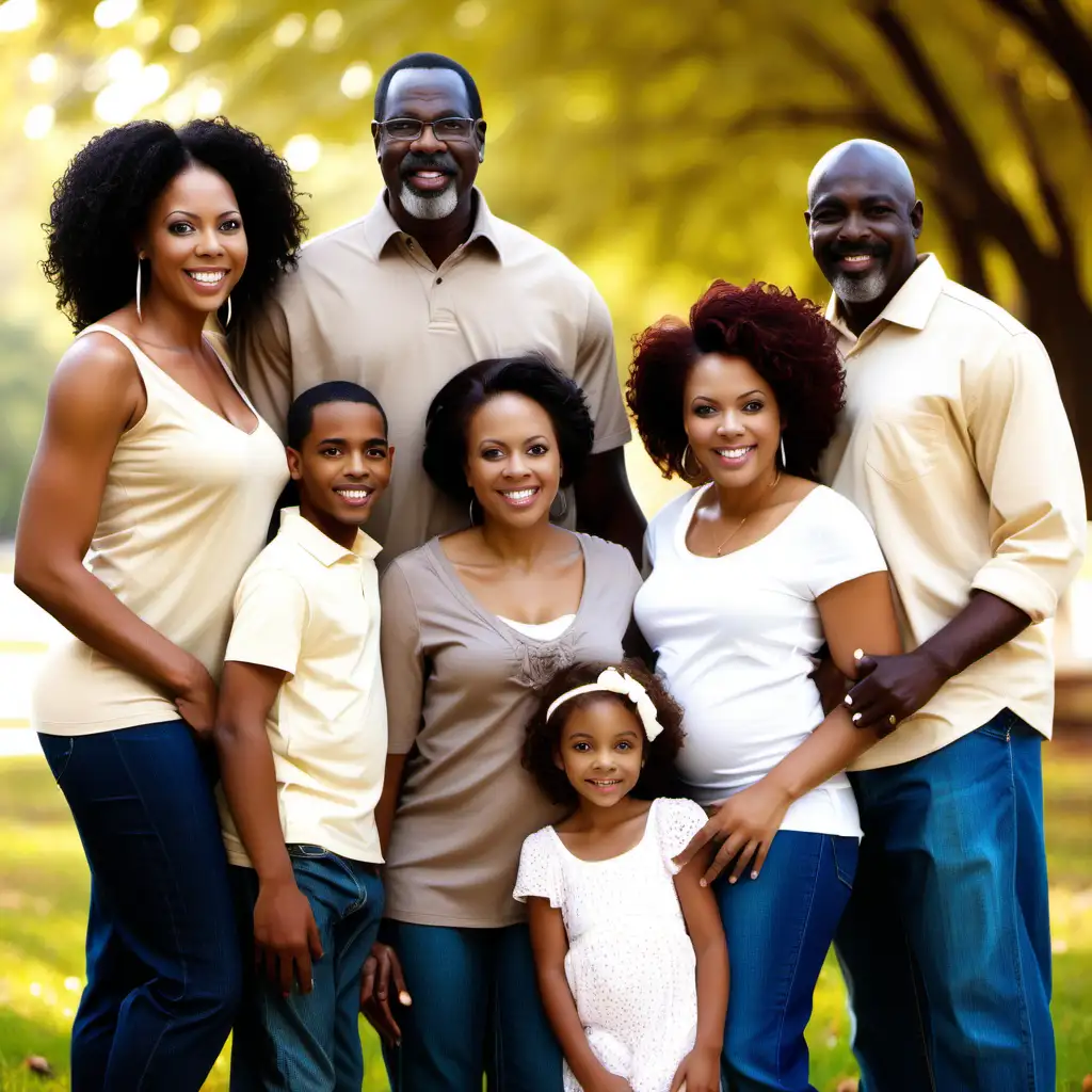 Vibrant Gathering of a Large Modern African American Family