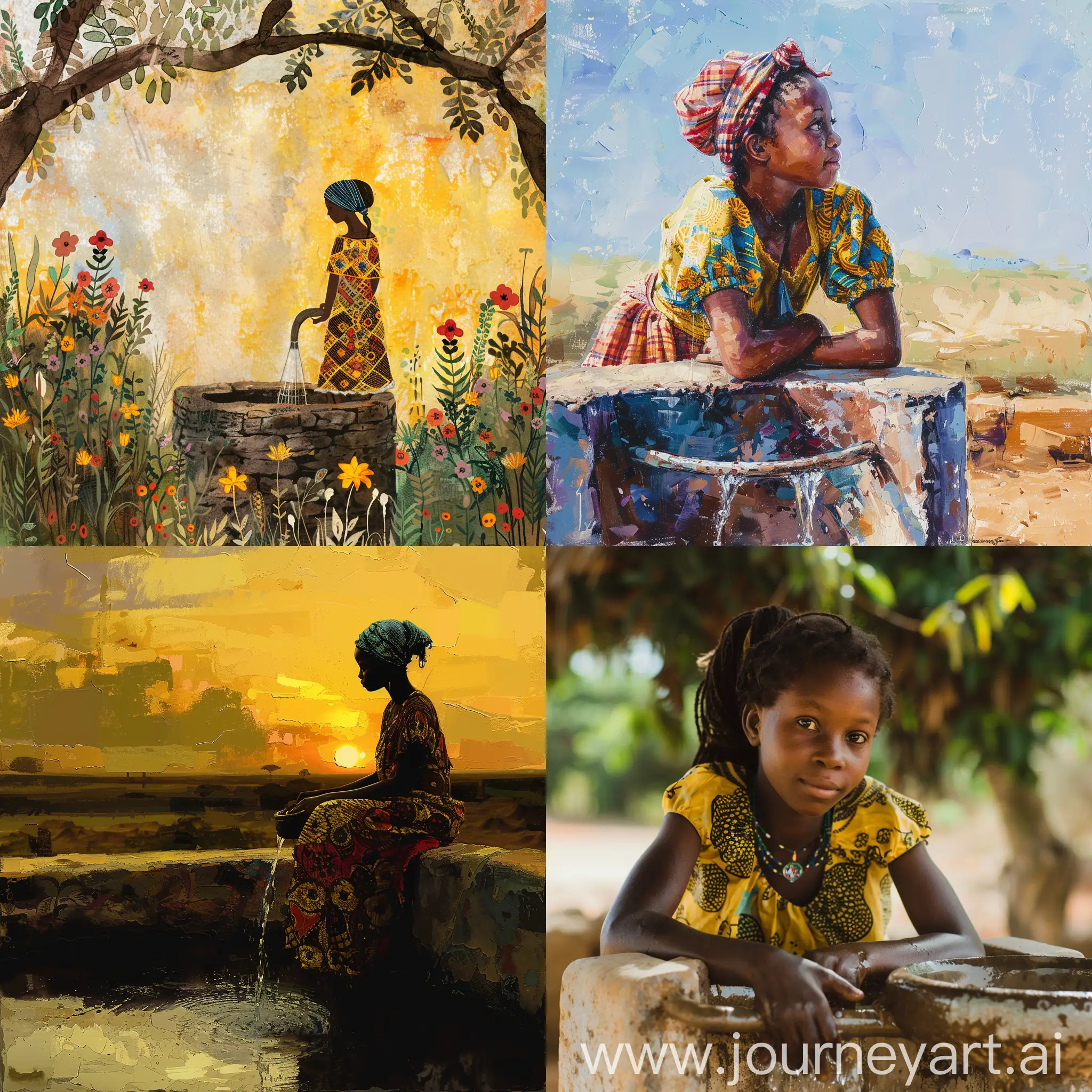 A beautiful african girl at the well