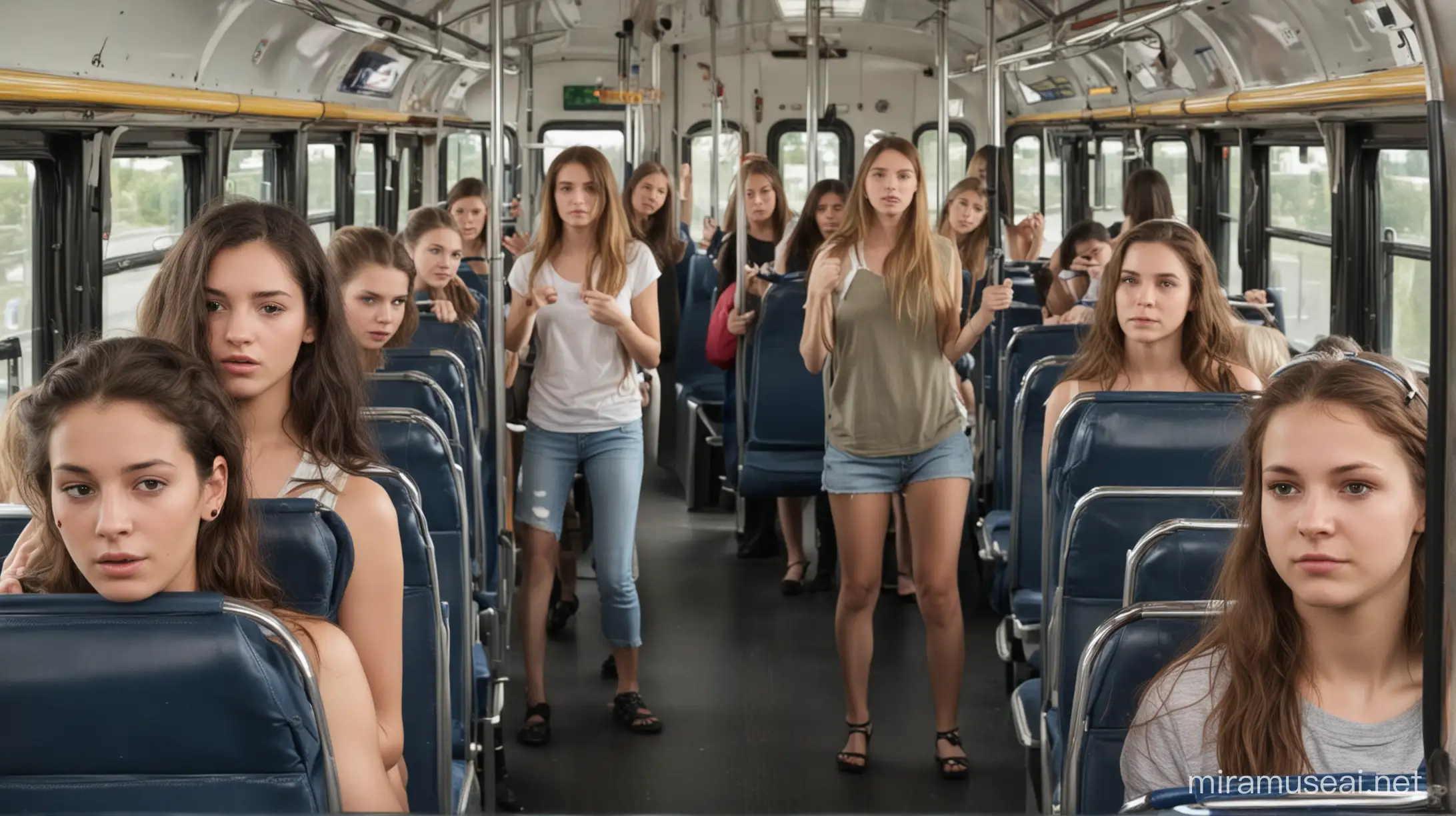 women age 17 th shit in the bus