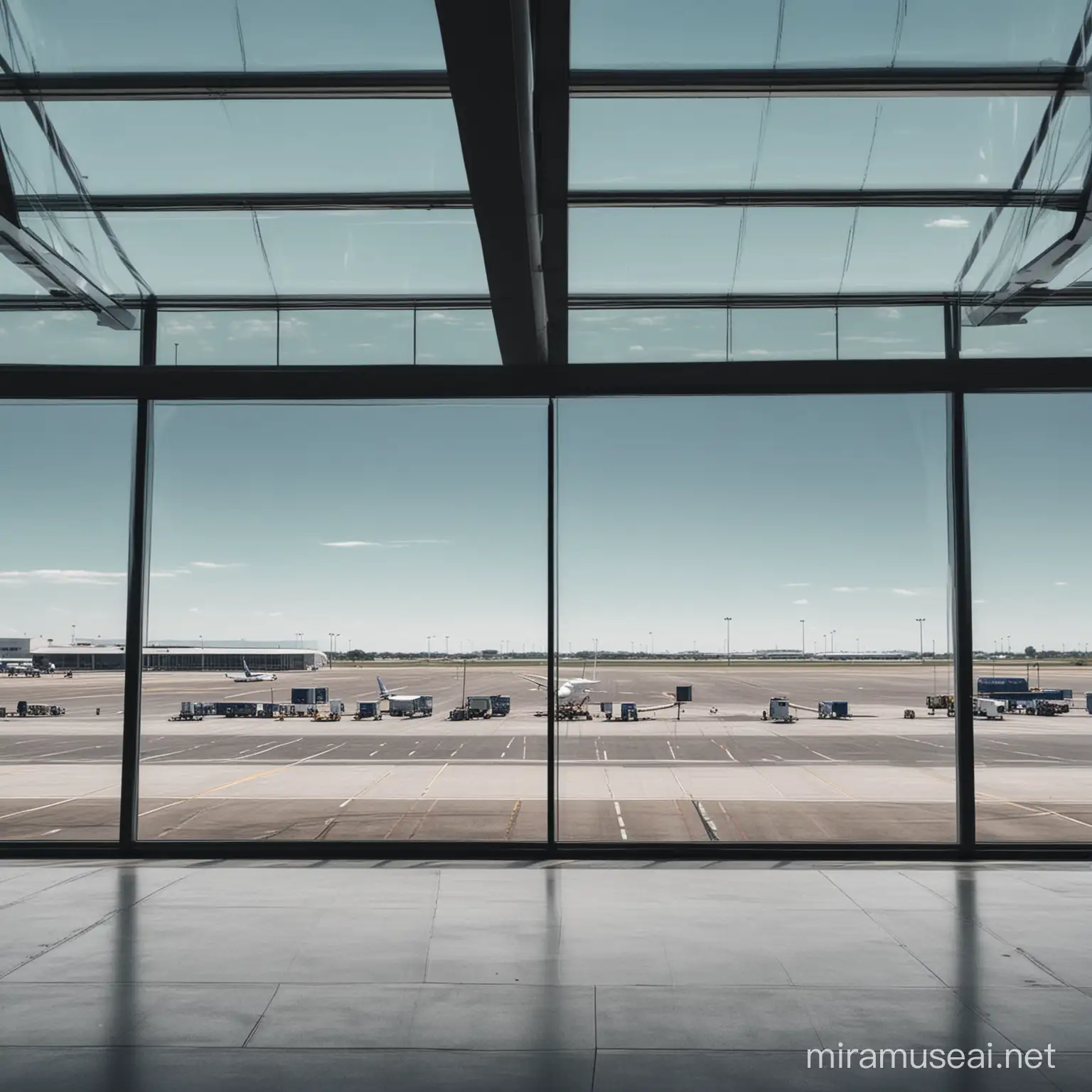 create me an image of the outside view of an empty airport 

