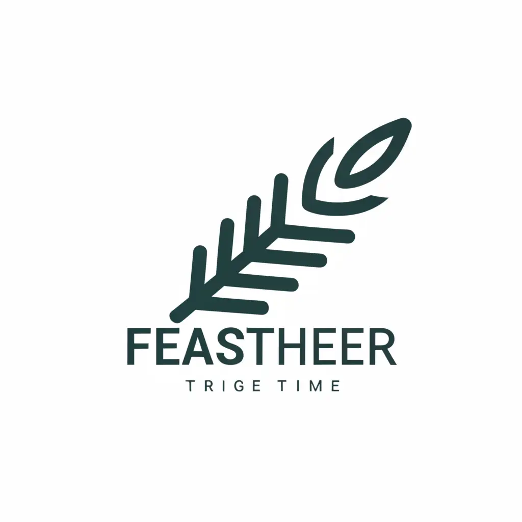 a logo design,with the text "Feather", main symbol:Bird's feather,Moderate,be used in Construction industry,clear background