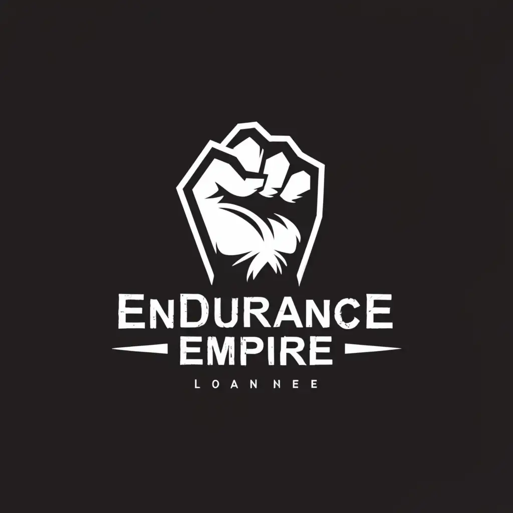 a logo design,with the text "Endurance Empire", main symbol:fist,Moderate,be used in Sports Fitness industry,clear background