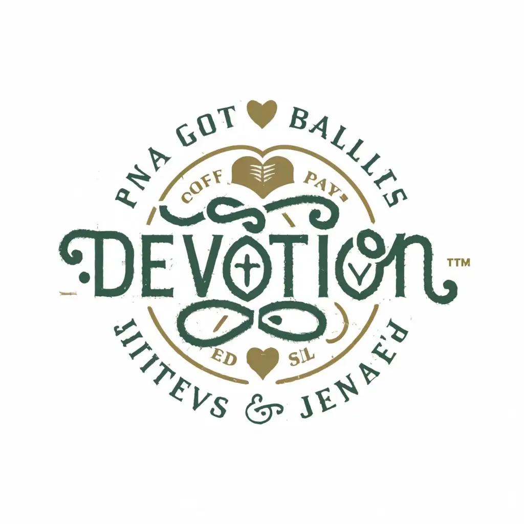 a logo design,with the text "DEVOTION", main symbol:Jesus,heart,Bible,Moderate,be used in Retail industry,clear background