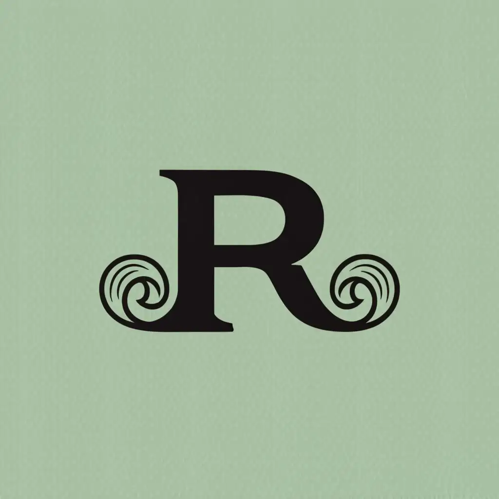 a logo design,with the text "R", main symbol:a mustache,Moderate,clear background