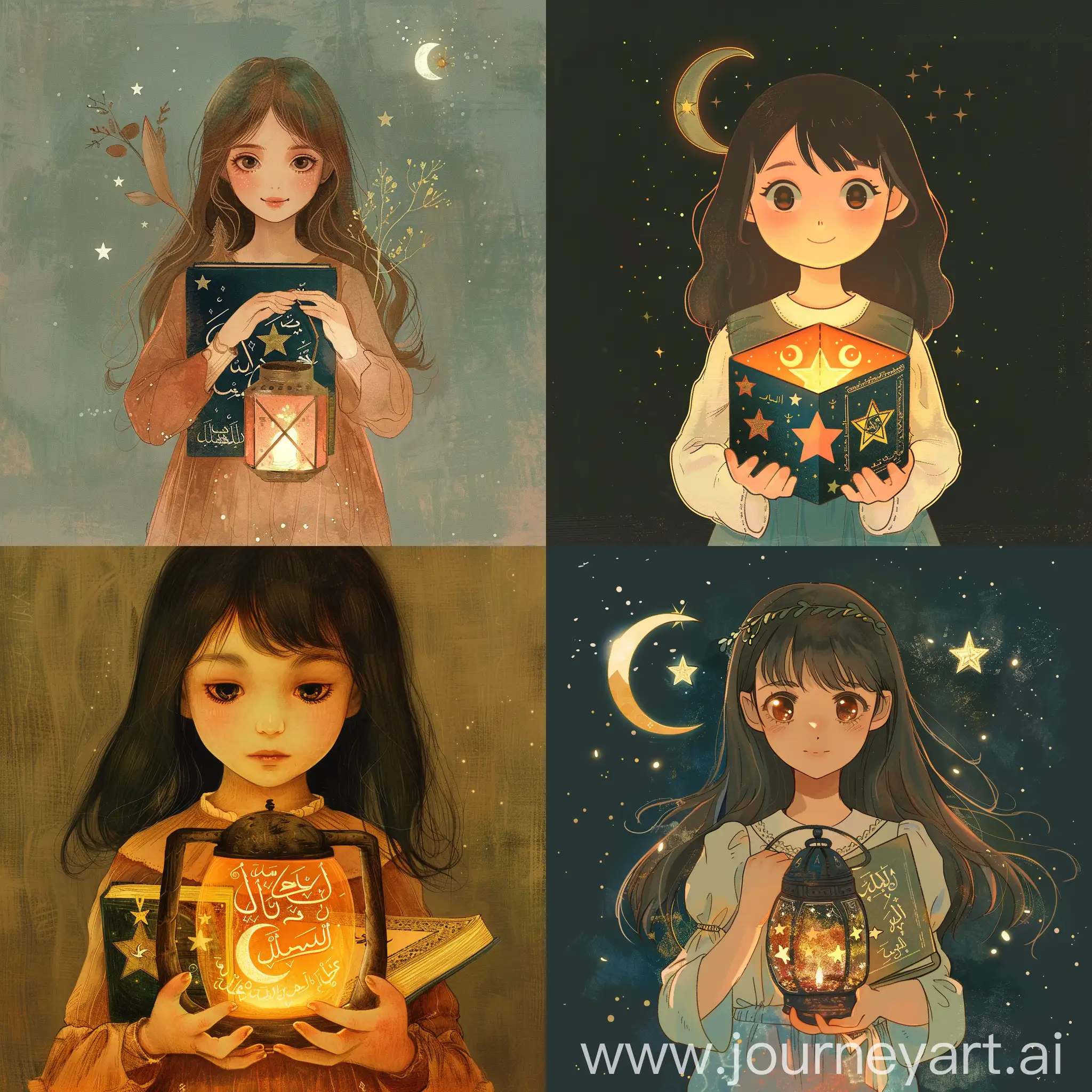 Young-Girl-Holding-Lantern-with-Crescent-Star-and-Quran
