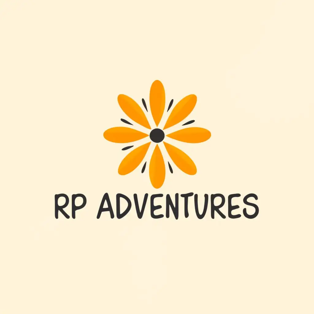 a logo design,with the text "RP Adventures", main symbol:Daisy,Moderate,be used in Travel industry,clear background