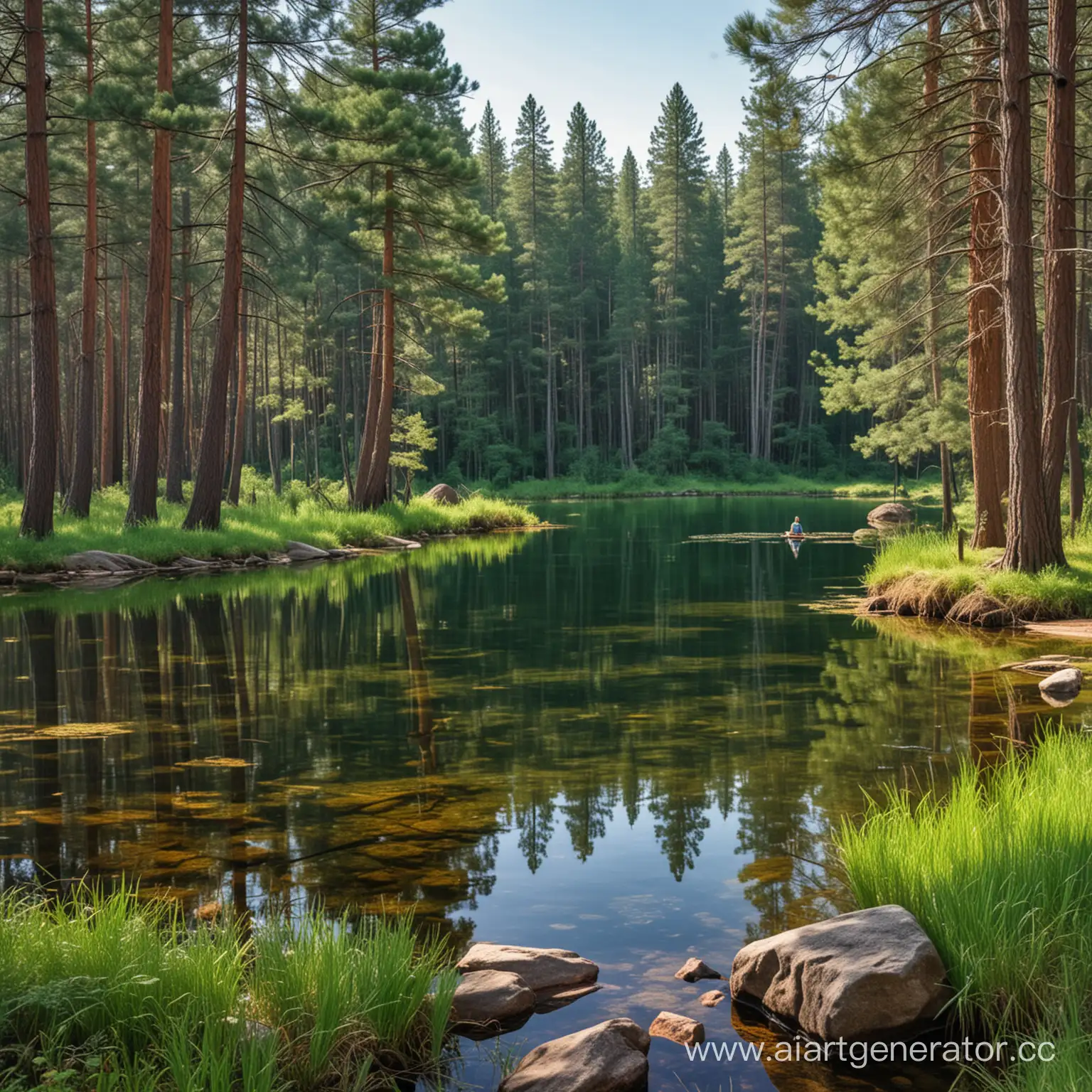 Meditative-Serenity-by-Pine-Forest-Lake