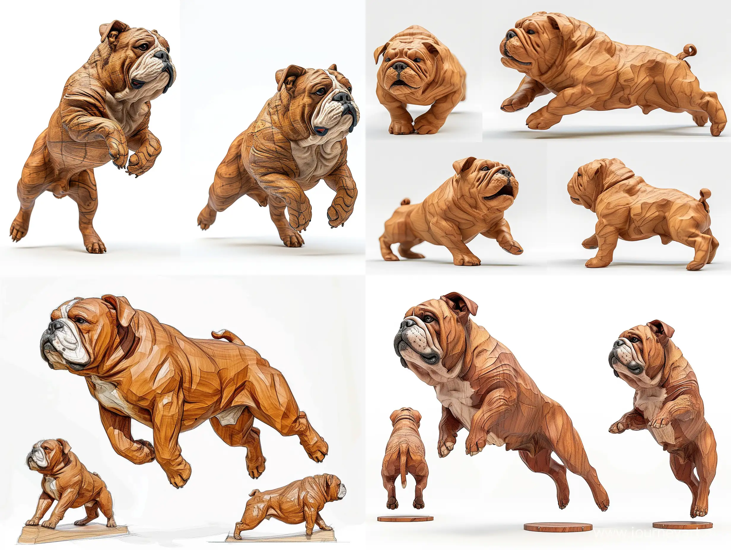 Dynamic-English-Bulldog-Wooden-Sculpture-FullFace-and-Profile-Views