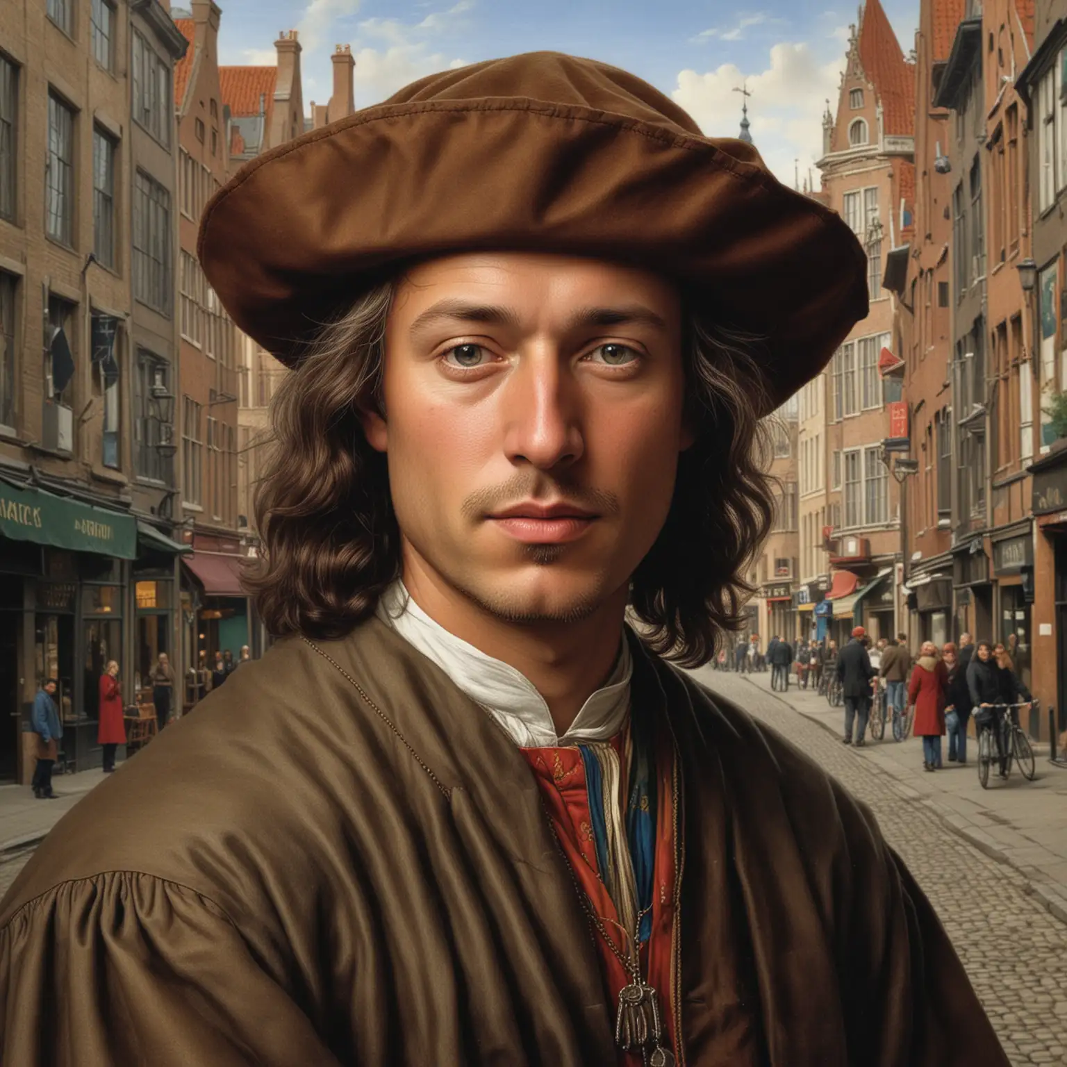 make a portret of Erik Van Eyck, born on February 15, 1985, in Antwerp, Belgium, is a contemporary artist known for his captivating blend of surrealism and realism.