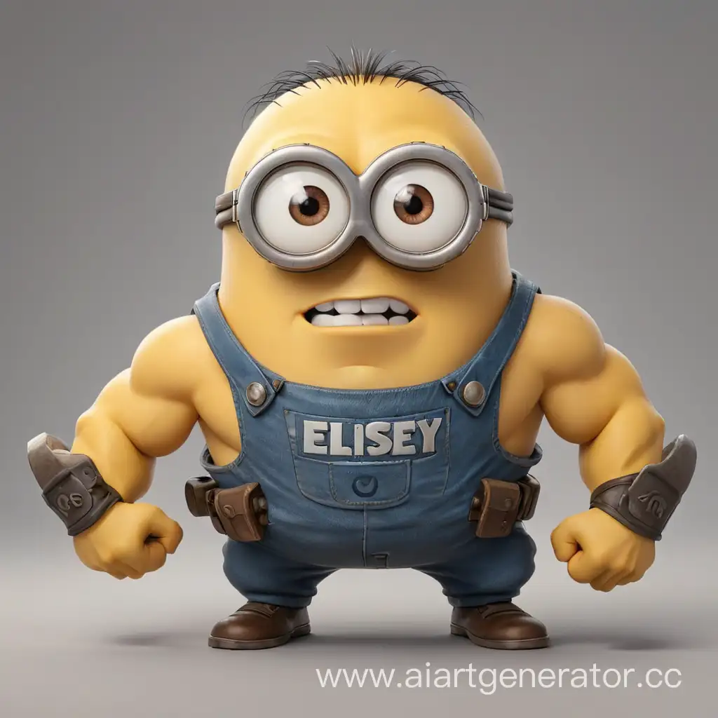 Muscular-Minion-Flexing-with-ELISEY-Inscription