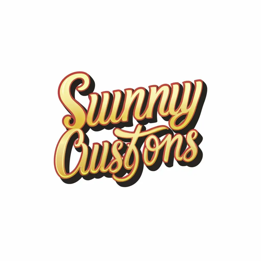 logo, letters , with the text "Sunny Customs ", typography