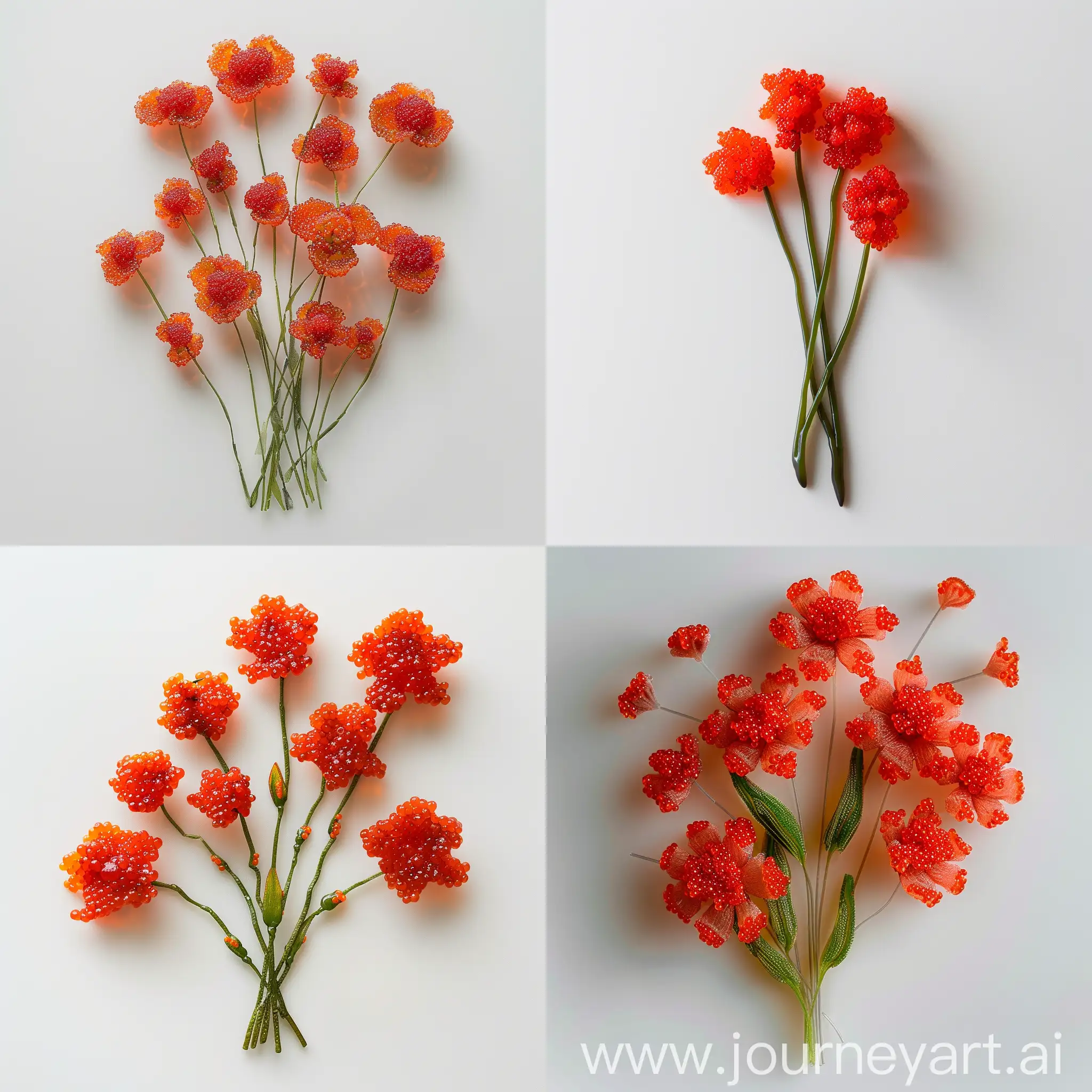 Elegant-Minimalist-Caviar-Flower-Bouquet-Red-Caviar-Artistry-on-White-Background