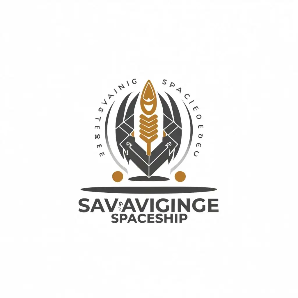 a logo design,with the text "Salvaging, Space, Spaceship, DSC", main symbol:Salvage Claw,Minimalistic,clear background