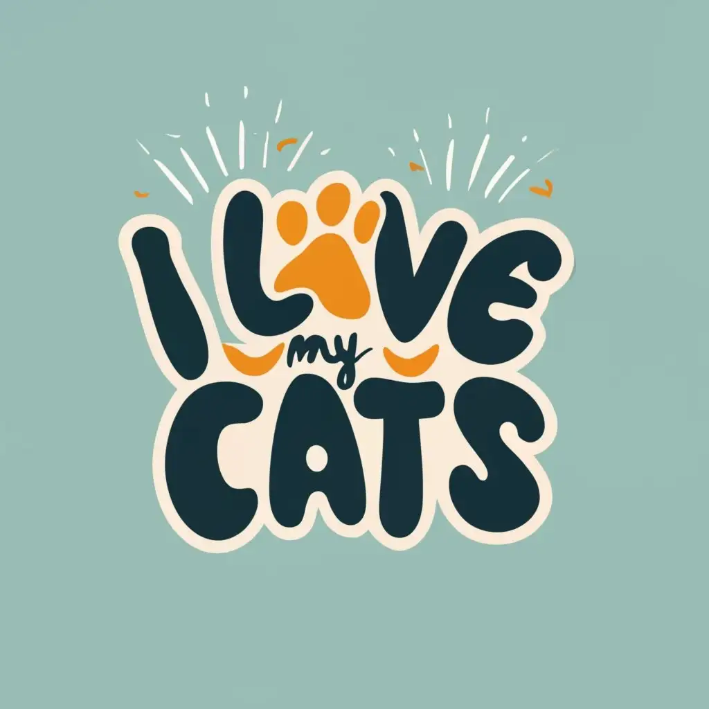 logo, I love my cats, with the text "I love my cats", typography, be used in Animals Pets industry