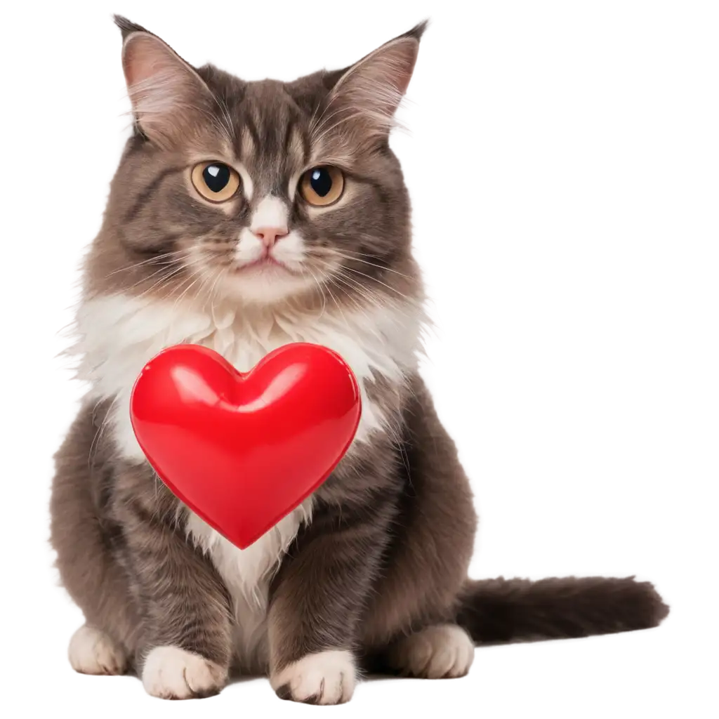 cat with heart