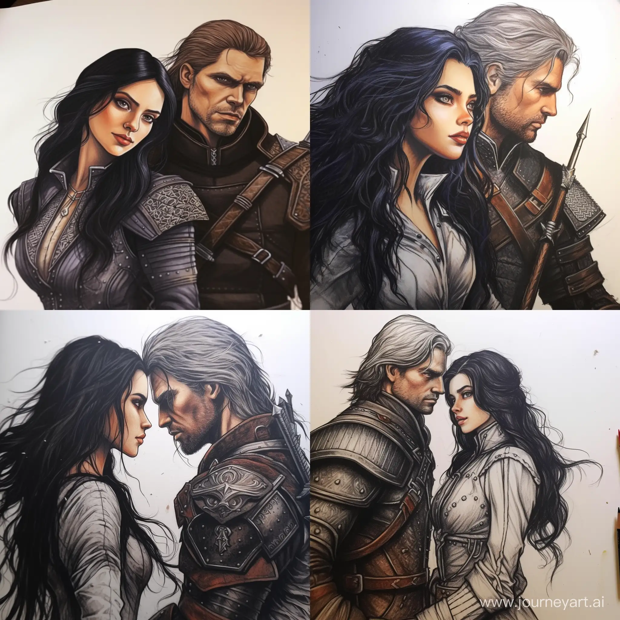 Epic-Battle-Geralt-of-Rivia-and-Yennefer-portrayed-by-Charlie-Hunnam-and-Eva-Green