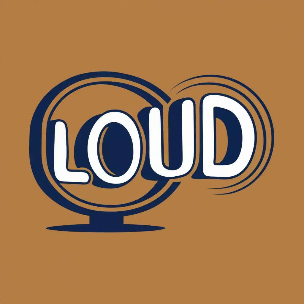 logo, O as a Speaker, with the text "Loud", typography, be used in Entertainment industry