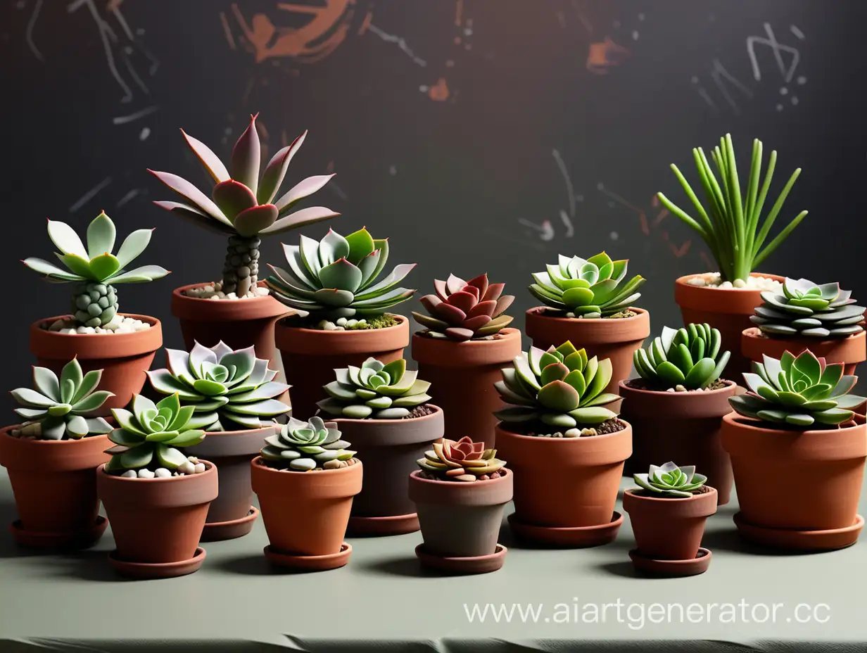 Exhibition-of-Diverse-Succulent-Pots-on-Table-Display