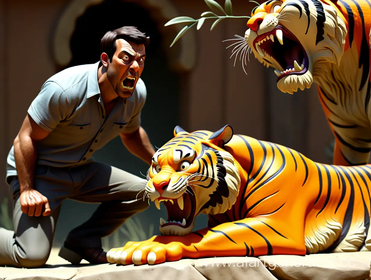 Intense-Confrontation-Man-Facing-Tiger-in-the-Wilderness