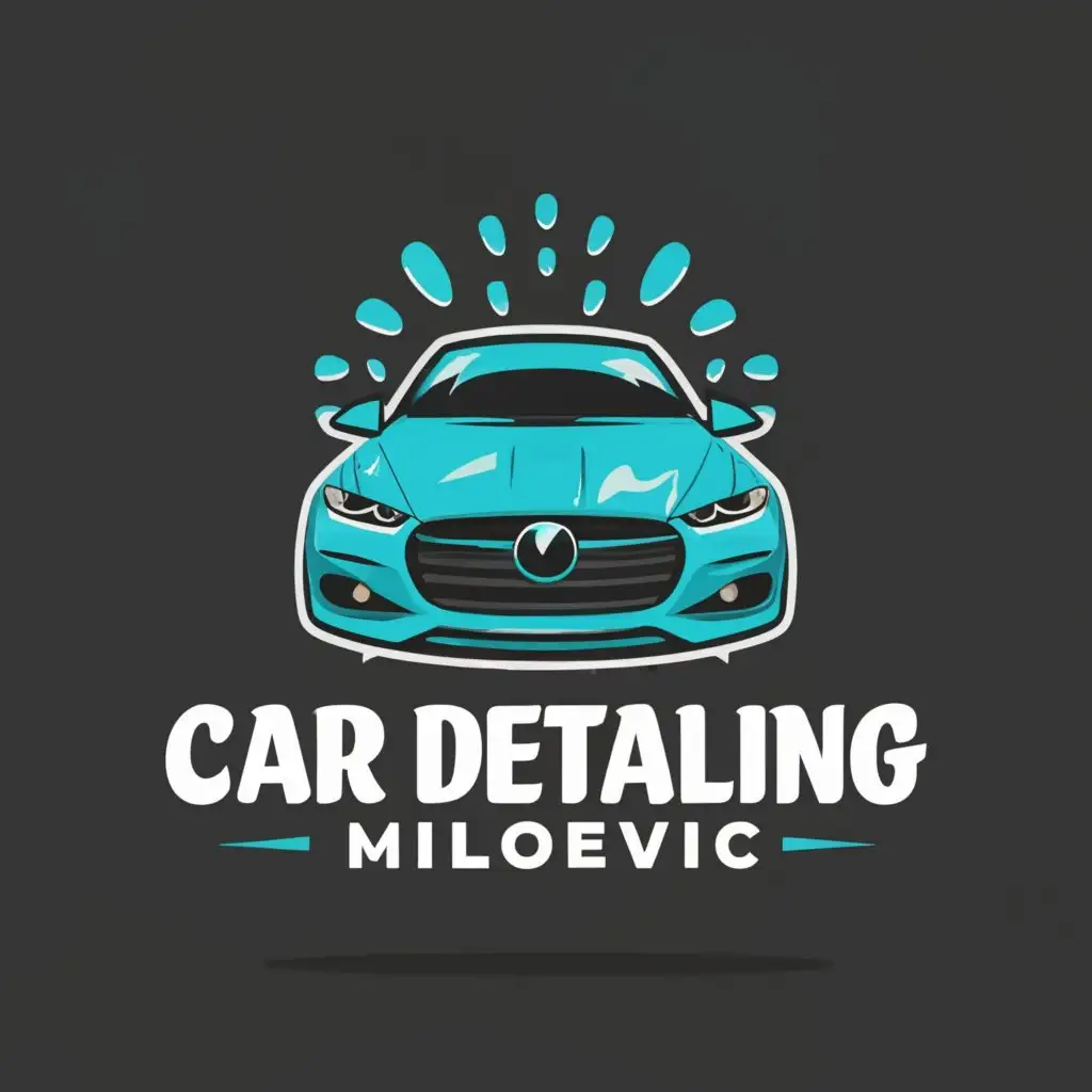 a logo design,with the text "Car Detailing Milosevic", main symbol:car, washing car,Moderate,be used in Automotive industry,clear background