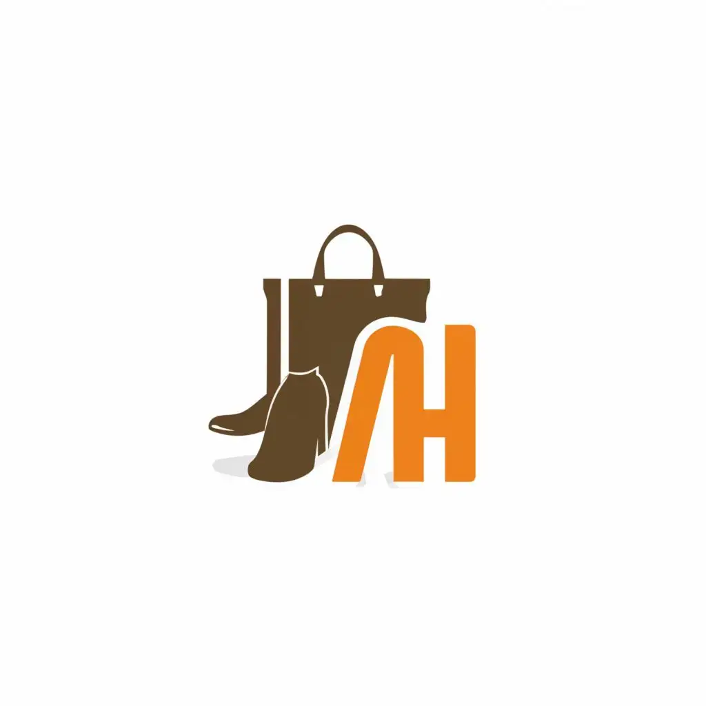 logo, Bag and shose, with the text "A.H", typography, be used in Retail industry