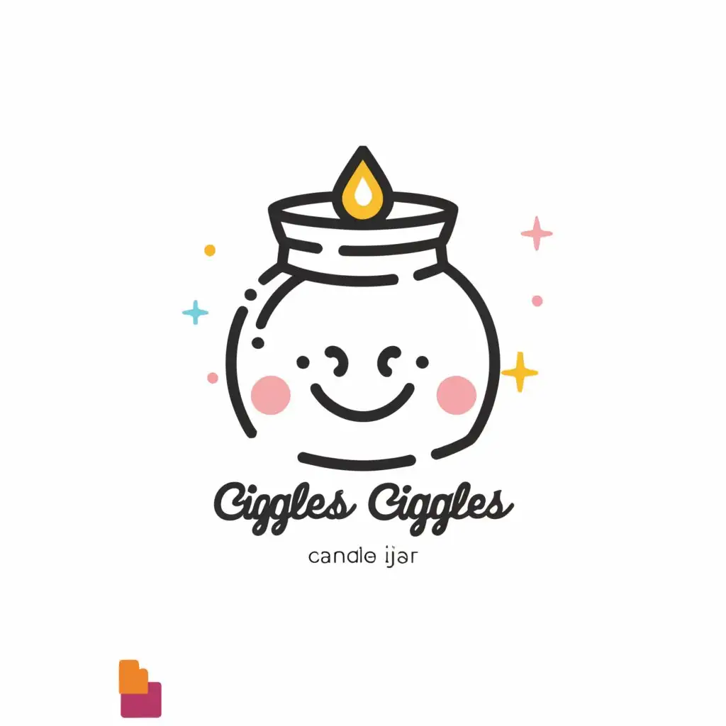 a logo design,with the text 'Giggles Jar', main symbol:candle jar thats laughing and having fun,Minimalistic,be used in Retail industry,clear background