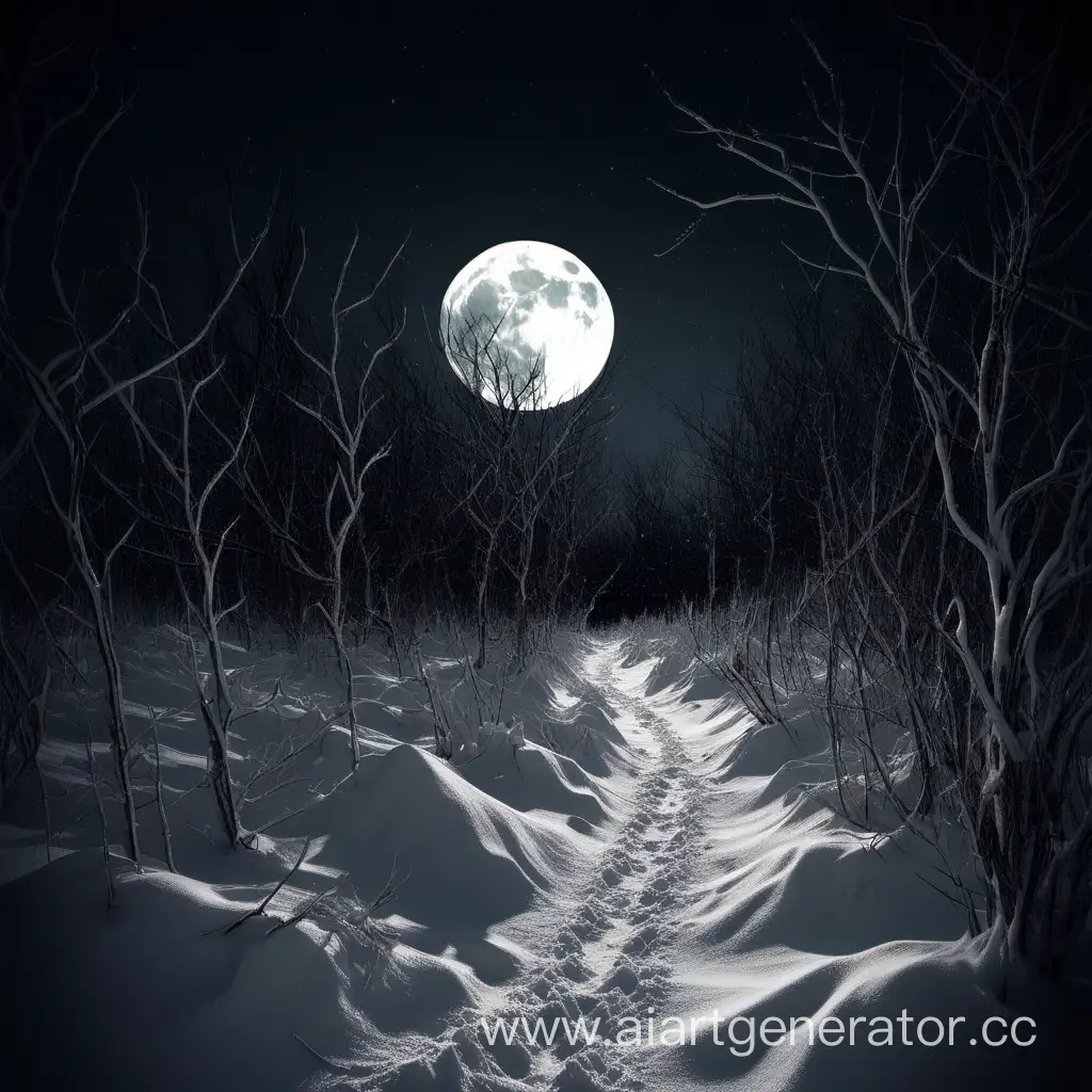 Enchanting-Moonlit-Landscape-with-Whimsical-Snowfall