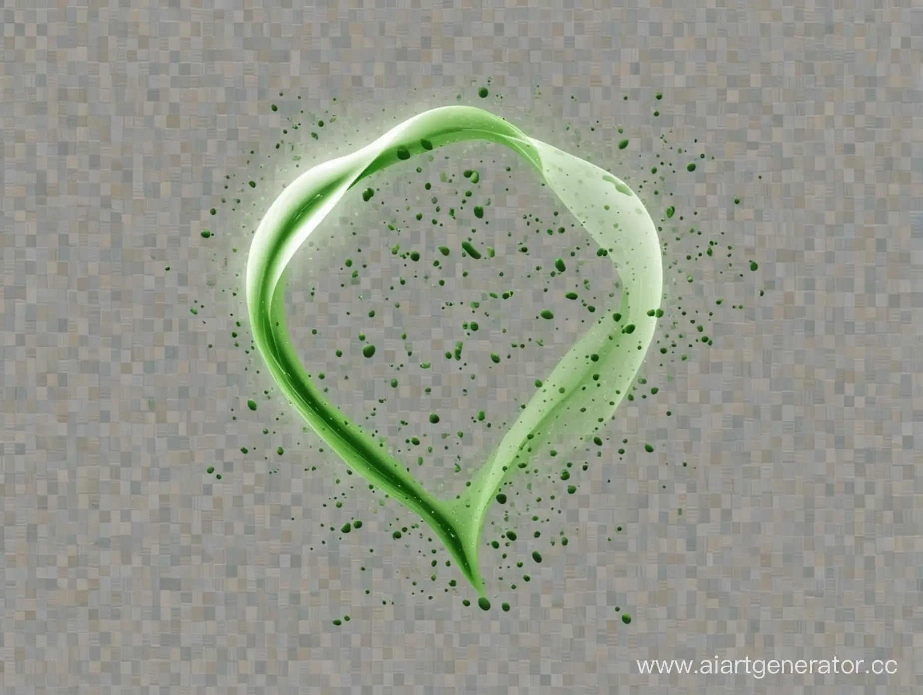форма зеленого цвета, на прозрачном фоне, как пятно, с мелкими цветными деталями
