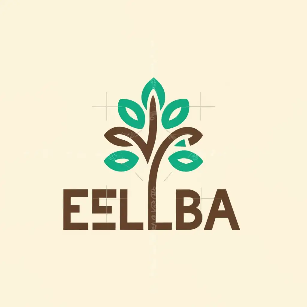 a logo design,with the text "Elba", main symbol:tree, leaves,Moderate,be used in Education industry,clear background