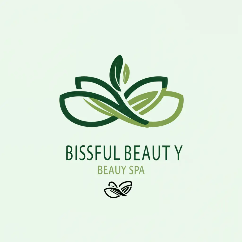 a logo design,with the text "blissful beauty", main symbol:leaf,Moderate,be used in Beauty Spa industry,clear background
