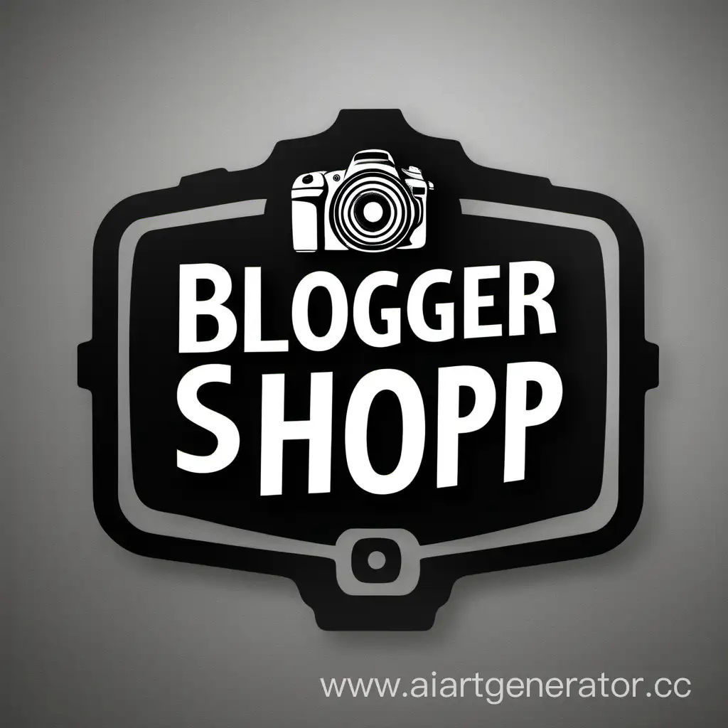 Monochrome-Blogger-Shop-Logo-with-Monitor-Icon