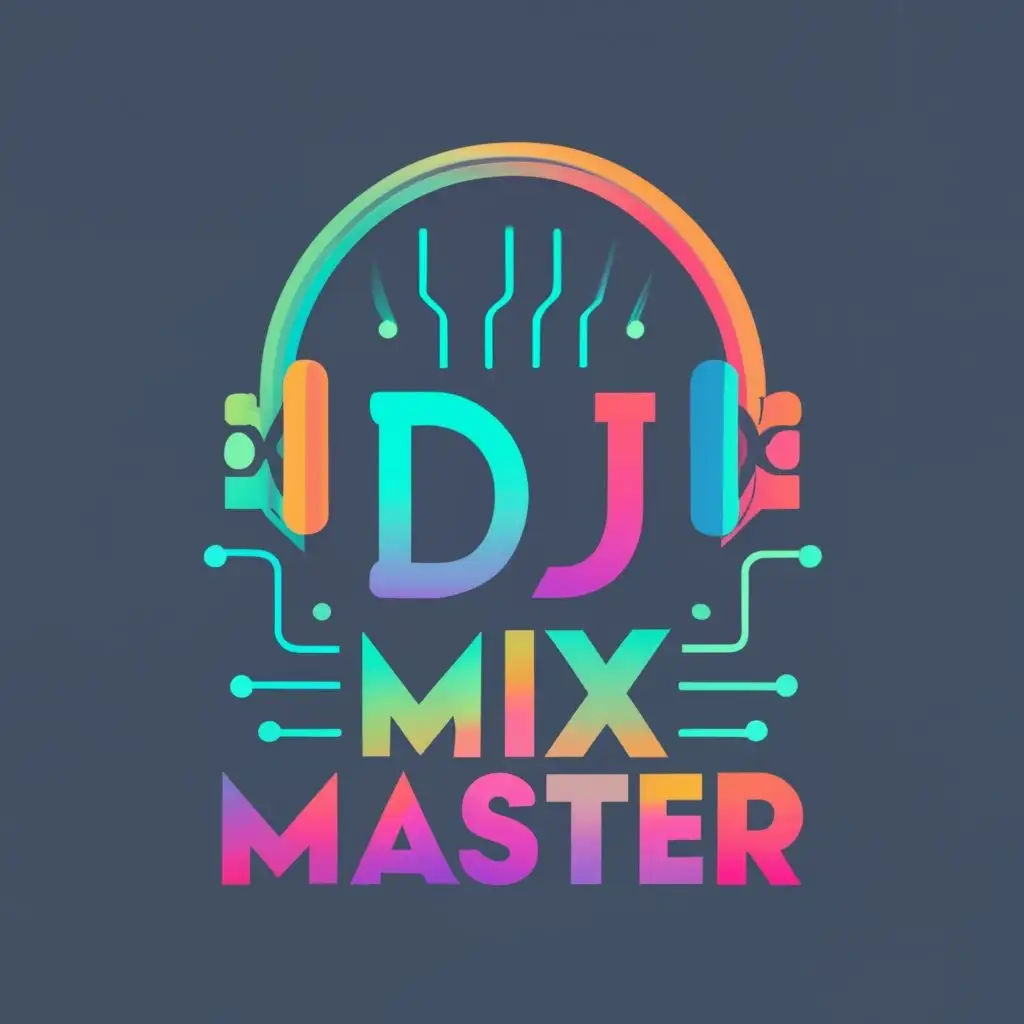 logo, DJ, with the text "DJ.Mixmaster", typography, be used in Technology Club entertainment