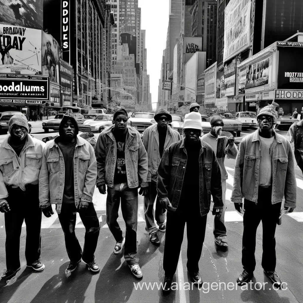 Urban-Hoodlums-on-Broadway-Monochrome-Street-Scene