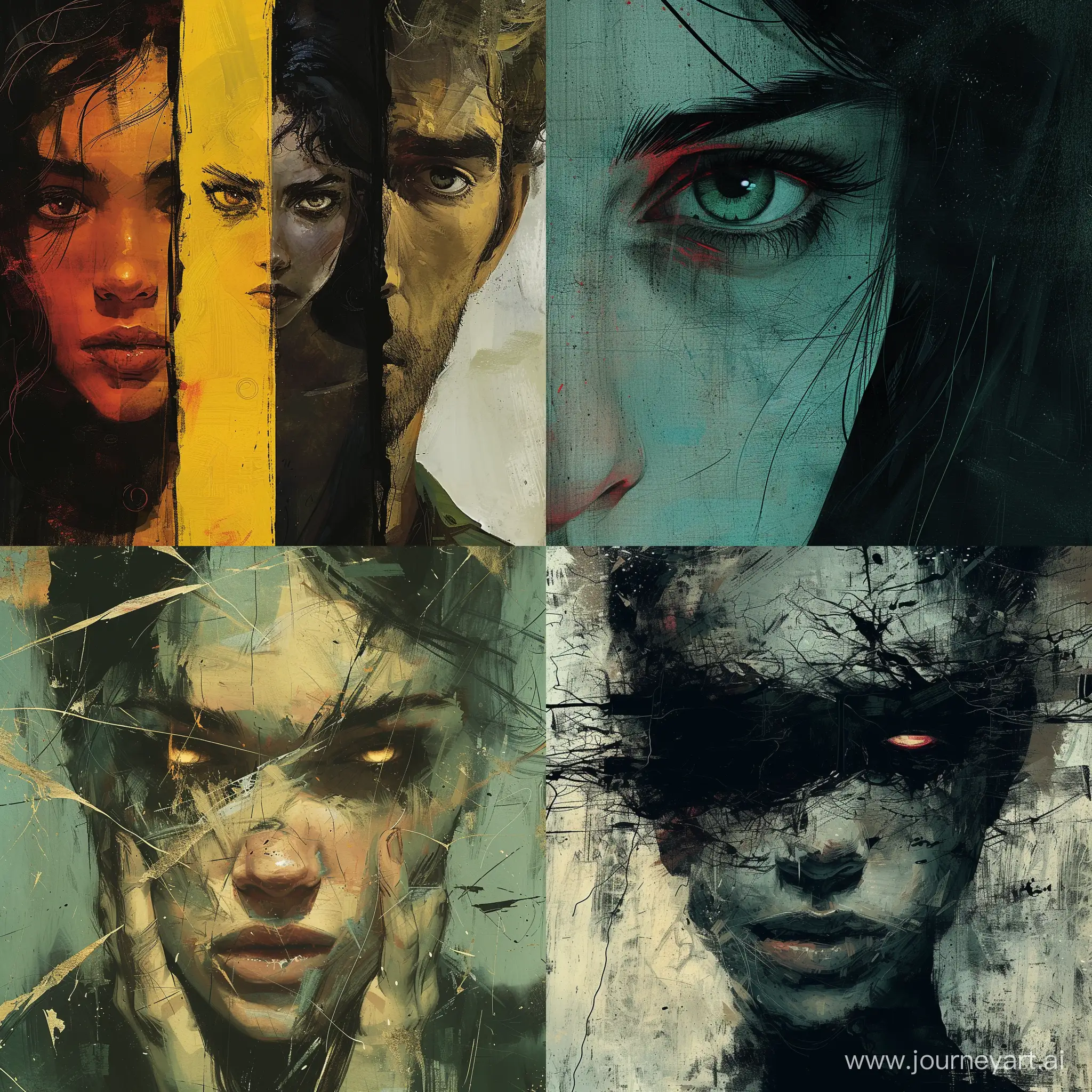 design portrait poster emotion comic book illustration by Ashley Wood and Phil Hale and Enki Bilal, detailed post-production