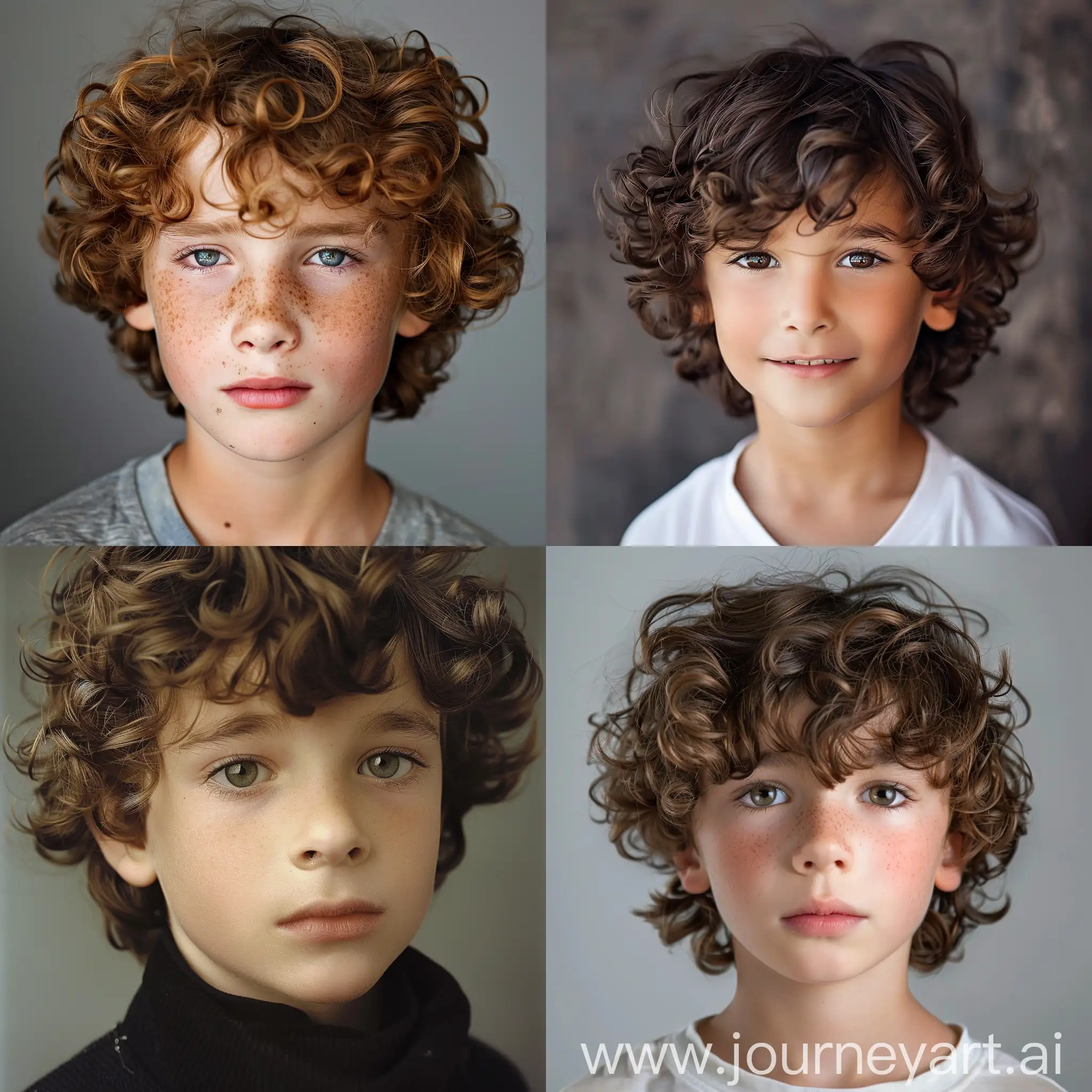 Young boy with curling hair