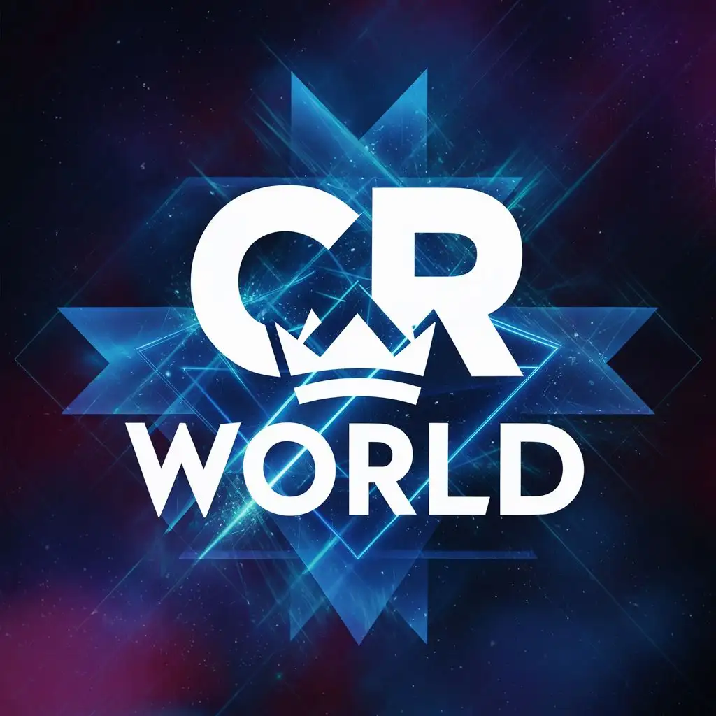logo, Gaming and kings, with the text "CR WORLD", typography