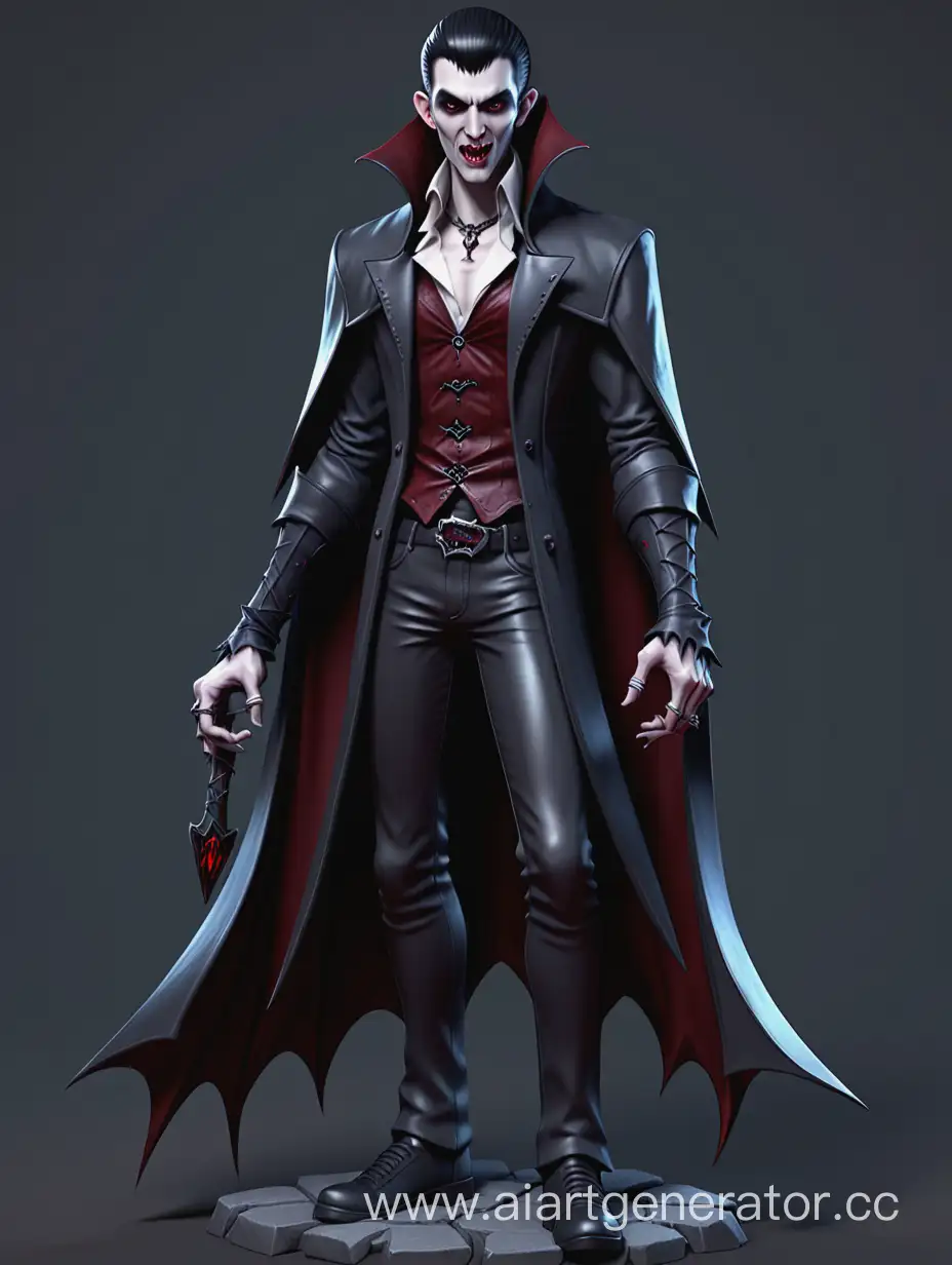 персонаж класса - парень вампир в 3D и стиле рпг