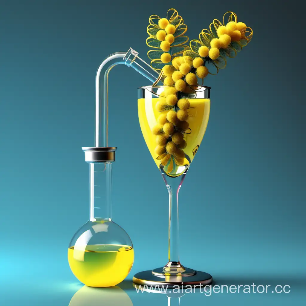 Medic-Examining-Chemical-Flasks-with-Mimosa-and-Glasses-in-Figure-8-Setting