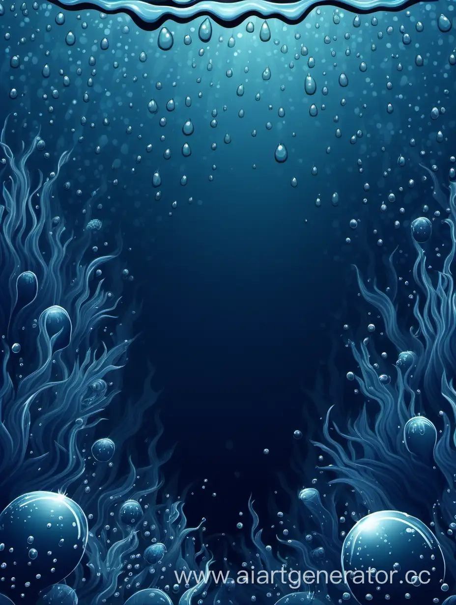 фон тематика подводное море, с каплями воды, темно синий-серый