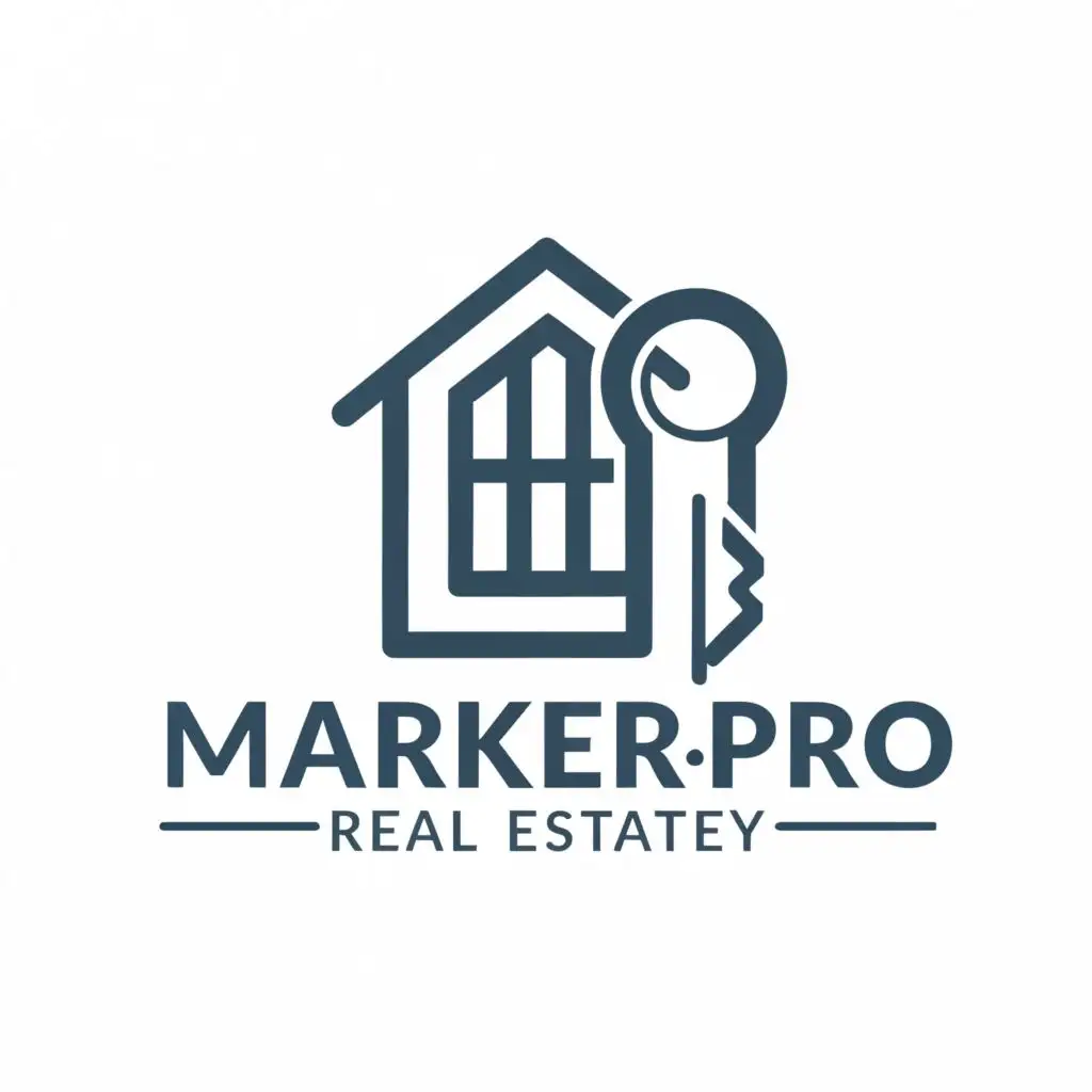 logo, House key, with the text "markler.pro", typography, be used in Real Estate industry